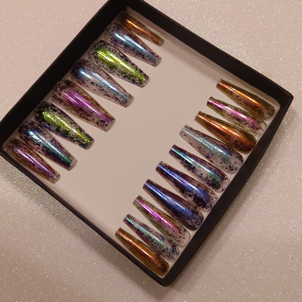 ❗SALE❗NOVA NAILS  | "KALEIDOSCOPE" LONG COFFIN